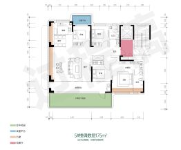 鲁投·壹号院4室2厅1厨2卫建面175.0㎡