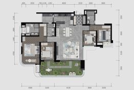 长嘉汇4室2厅1厨3卫建面181.0㎡