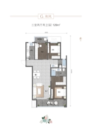伴山樾谷·芳菲里3室2厅1厨2卫建面129.0㎡