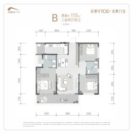 龙潭寺TOD·龙潭九章3室2厅1厨2卫建面115.0㎡