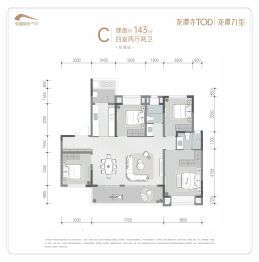 龙潭寺TOD·龙潭九章4室2厅1厨2卫建面143.0㎡