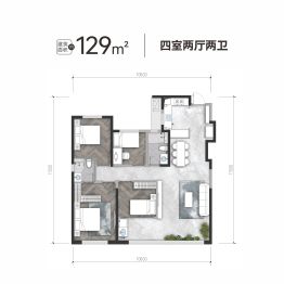 信达·凤熙雲著4室2厅1厨2卫建面129.0㎡
