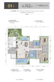 骏景湾·滨江誉峰4室2厅1厨2卫建面152.0㎡