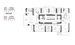 美林·东塘壹号4室2厅1厨3卫建面223.0㎡