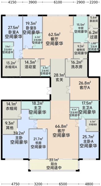 北京国安府5室3厅7卫1厨630.00㎡户型图-北京房天下