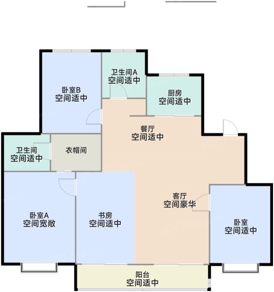 苏州苏悦湾4室2厅2卫1厨121.00㎡户型图-苏州房天下
