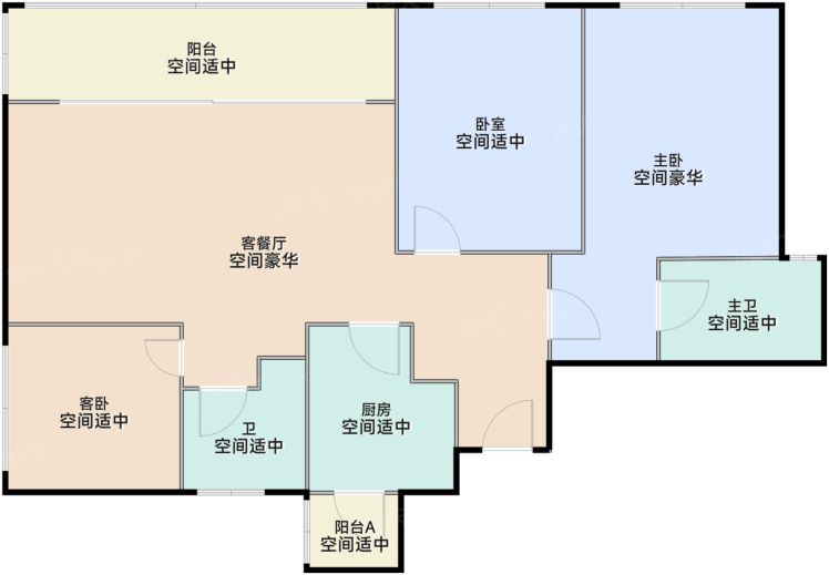 深圳富通九曜公馆3室2厅2卫115.96㎡户型图-深圳房天下