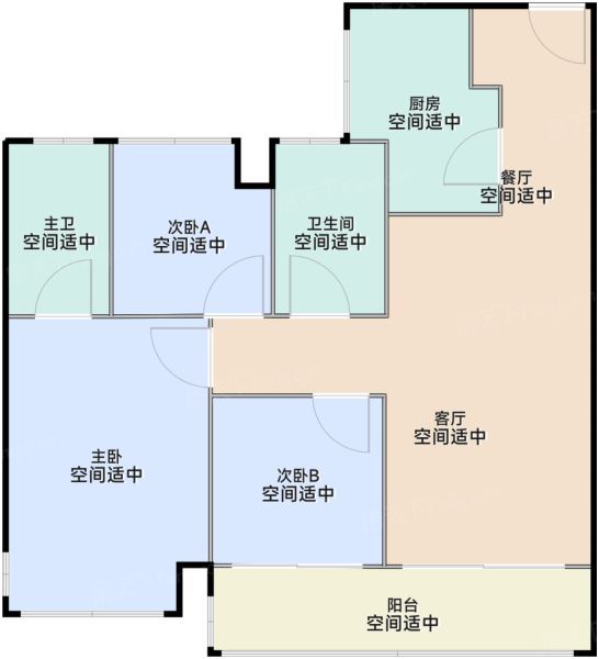 上海META CITY|天元府3室2厅2卫1厨105.00㎡户型图-上海房天下
