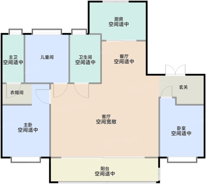 南京秦淮金茂府3室2厅2卫1厨143.00㎡户型图-南京房天下