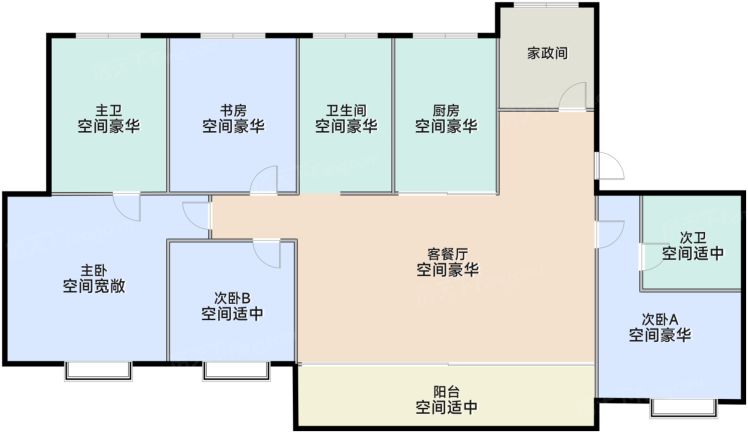泰州凤城金茂府4室2厅2卫1厨185.00㎡户型图-泰州房天下