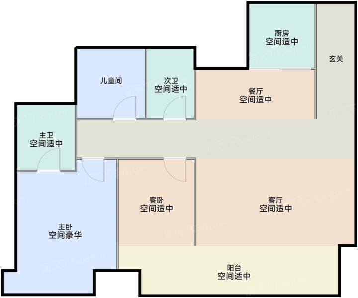 洛阳佳兆业·华耀城洛阳中心·公元印4室2厅2卫1厨143.00㎡户型图-洛阳房天下