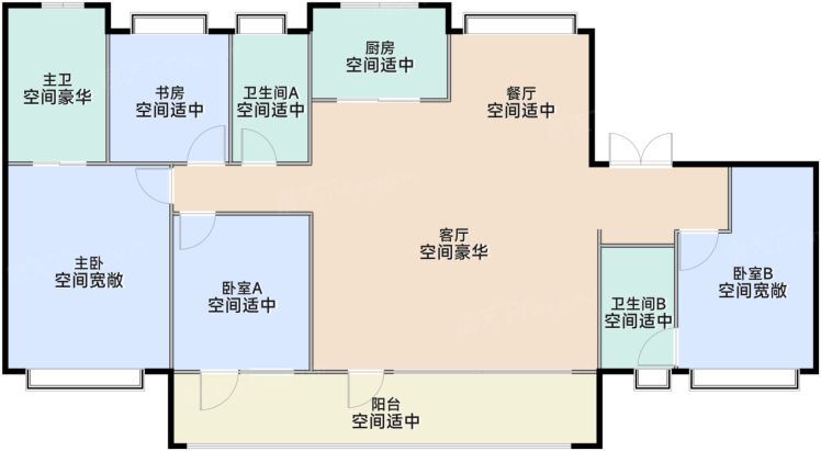 南京金基·璟樾府4室2厅3卫1厨196.00㎡户型图-南京房天下