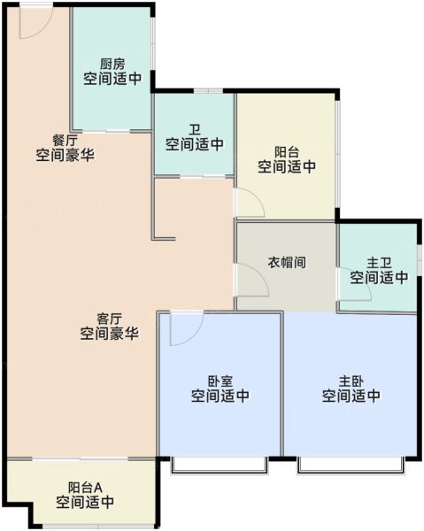 广州南沙·十里方圆2室2厅2卫1厨89.00㎡户型图-广州房天下