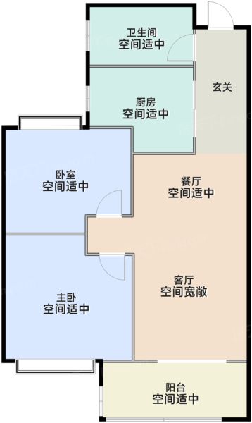 上海中环桃源里2室2厅1卫1厨83.00㎡户型图-上海房天下