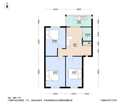 陵西军休家园户型图