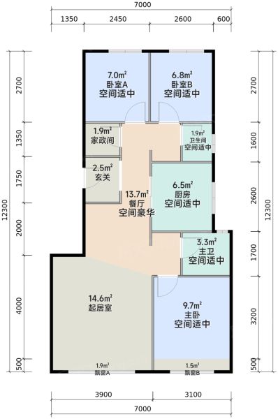 北京住总·清樾府3室2厅2卫1厨86.00㎡户型图-北京房天下