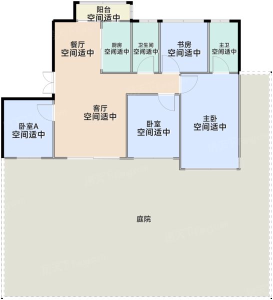 嘉兴嘉宸府4室2厅2卫1厨180.00㎡户型图-嘉兴房天下