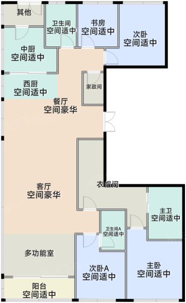 上海融创外滩壹号院二期4室2厅3卫1厨275.00㎡户型图-上海房天下