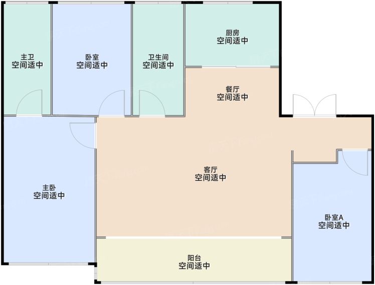 苏州中建熙辰上院4室2厅2卫1厨123.00㎡户型图-苏州房天下
