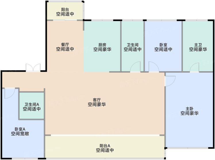苏州中建熙辰上院4室2厅2卫1厨166.00㎡户型图-苏州房天下