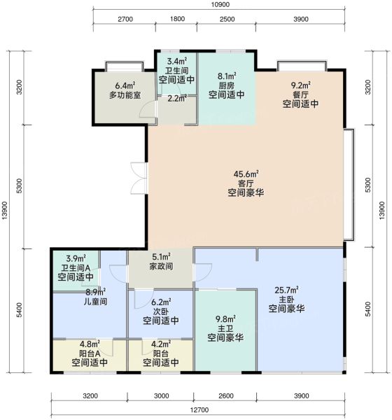 北京京能·西贤府4室2厅3卫1厨173.00㎡户型图-北京房天下