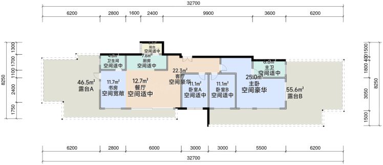 重庆金地自在城(金地·峯境)4室2厅2卫1厨108.00㎡户型图-重庆房天下