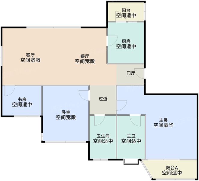 上海上海长滩3室2厅2卫1厨145.38㎡户型图-上海房天下