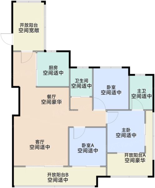 郑州招商时代·映江河3室2厅2卫1厨119.00㎡户型图-郑州房天下