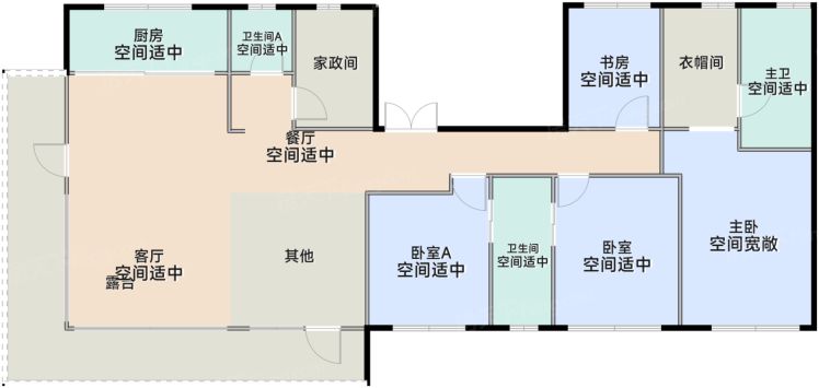 衡水宏达天悦5室3厅3卫1厨246.00㎡户型图-衡水房天下