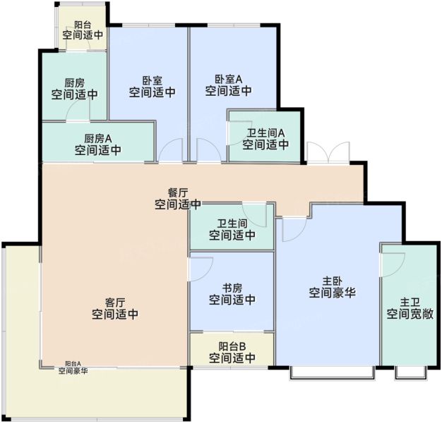 成都天投锦悦天成4室2厅3卫1厨202.00㎡户型图-成都房天下