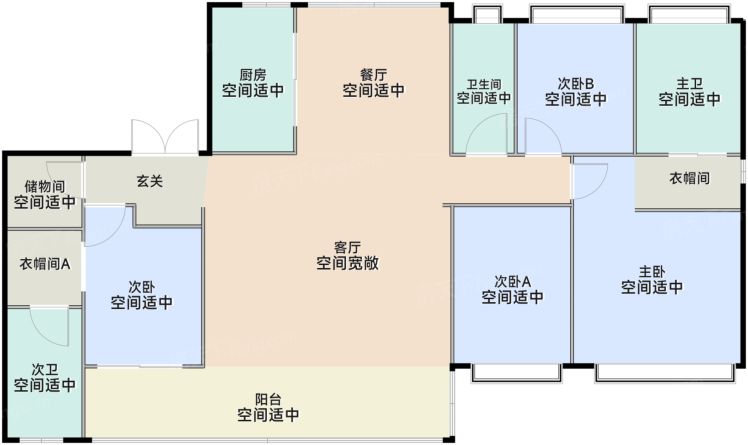 南京绿城华发金陵月华4室2厅2卫205.00㎡户型图-南京房天下