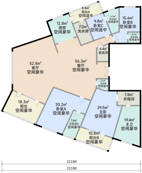 西安高科·云天4室2厅5卫1厨380.00㎡户型图-西安房天下