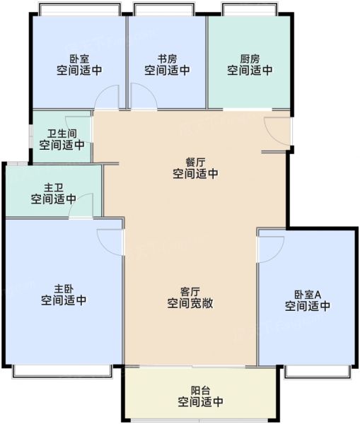 上海中海·云邸玖章4室2厅2卫1厨146.00㎡户型图-上海房天下