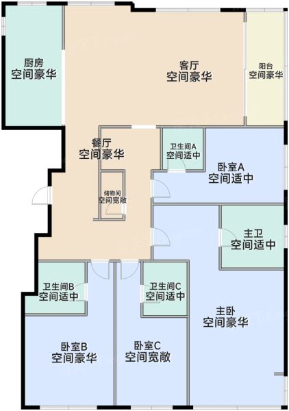 上海海玥·黄浦源4室2厅4卫1厨240.00㎡户型图-上海房天下