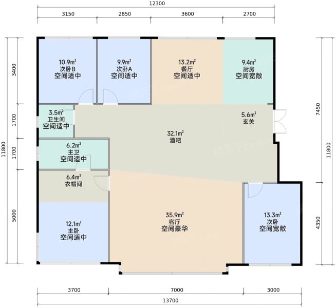 沈阳金地金城·阙云台二期4室2厅2卫1厨135.00㎡户型图-沈阳房天下