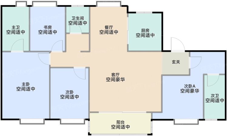 上海开云锦悦华庭4室2厅3卫1厨153.00㎡户型图-上海房天下