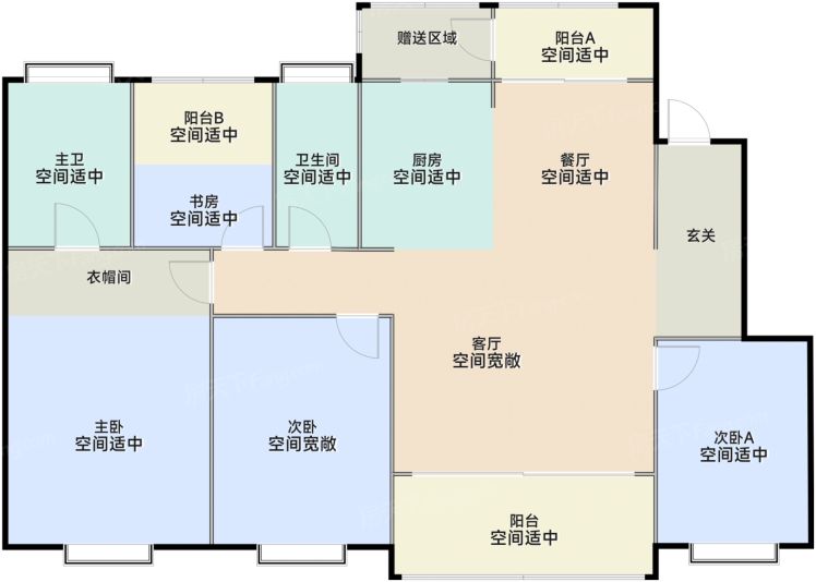 海南中海南海叁號院3室2厅2卫1厨168.00㎡户型图-海南房天下