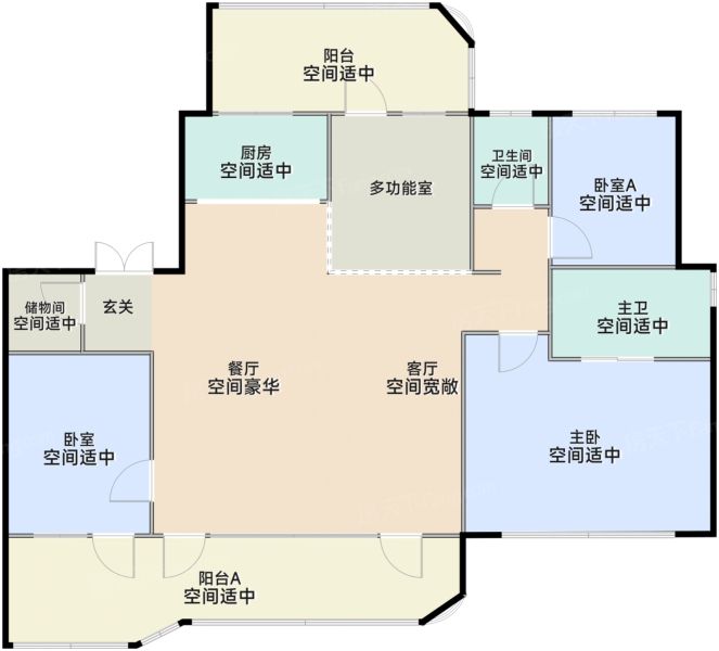 西安曲江金茂府4室2厅2卫1厨173.00㎡户型图-西安房天下