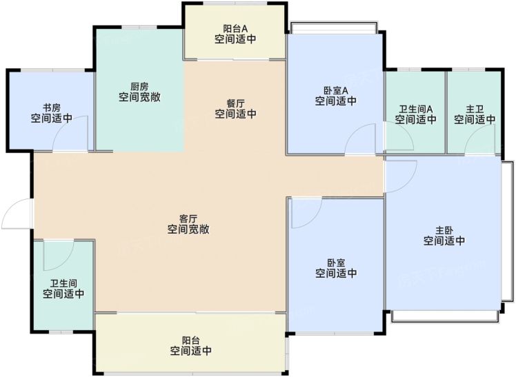 广州城投天禧4室2厅3卫138.00㎡户型图-广州房天下