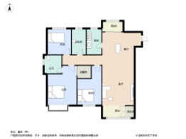 城建书苑3室2厅2卫建面140.0㎡
