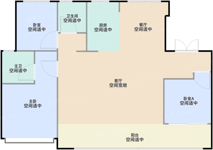 济南历城城发观山樾3室2厅2卫128.00㎡户型图-济南房天下