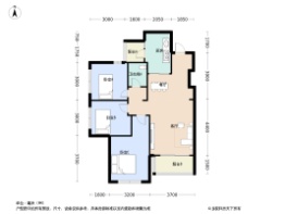 天府龙智1号3室2厅1卫建面88.0㎡