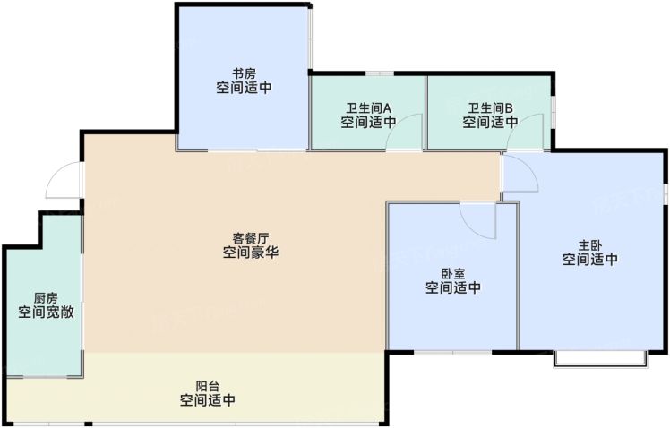 成都人居西悦云庭3室2厅2卫110.00㎡户型图-成都房天下