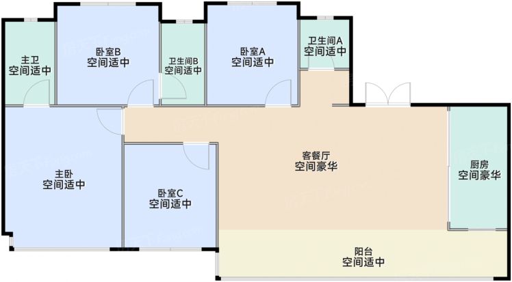 成都鹭岛鑫宸壹品4室2厅3卫143.00㎡户型图-成都房天下