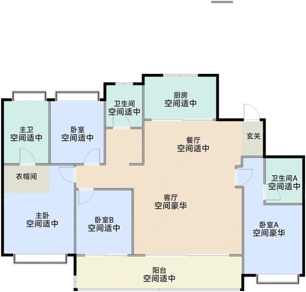苏州仁恒澜庭雅致4室2厅3卫182.00㎡户型图-苏州房天下