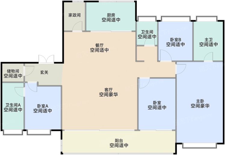 苏州仁恒澜庭雅致4室2厅3卫229.00㎡户型图-苏州房天下