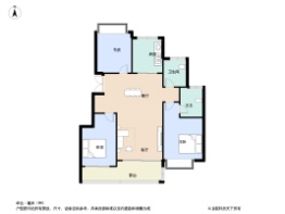 新湖金色池塘3室2厅2卫建面108.0㎡
