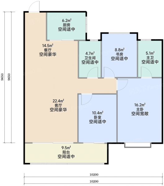 西安紫薇时光云境3室2厅2卫1厨118.00㎡户型图-西安房天下