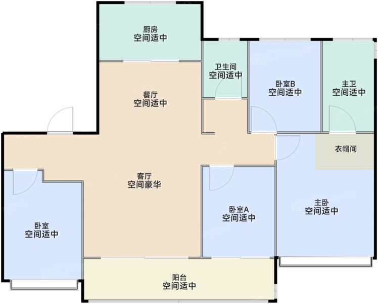 苏州澜庭湾4室2厅2卫152.00㎡户型图-苏州房天下