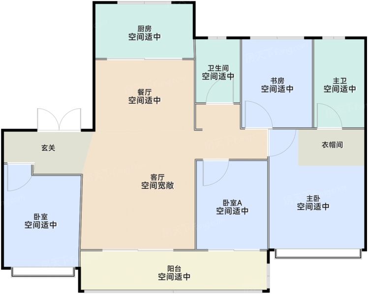 苏州澜庭湾4室2厅2卫156.00㎡户型图-苏州房天下